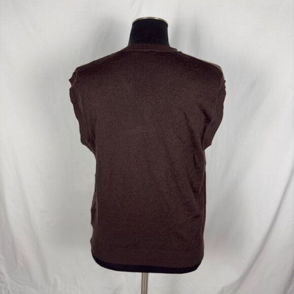 Segreto Brown Knit V-Neck Wool / Silk / Alpaca Vest - Men’s L - Picture 3 of 7